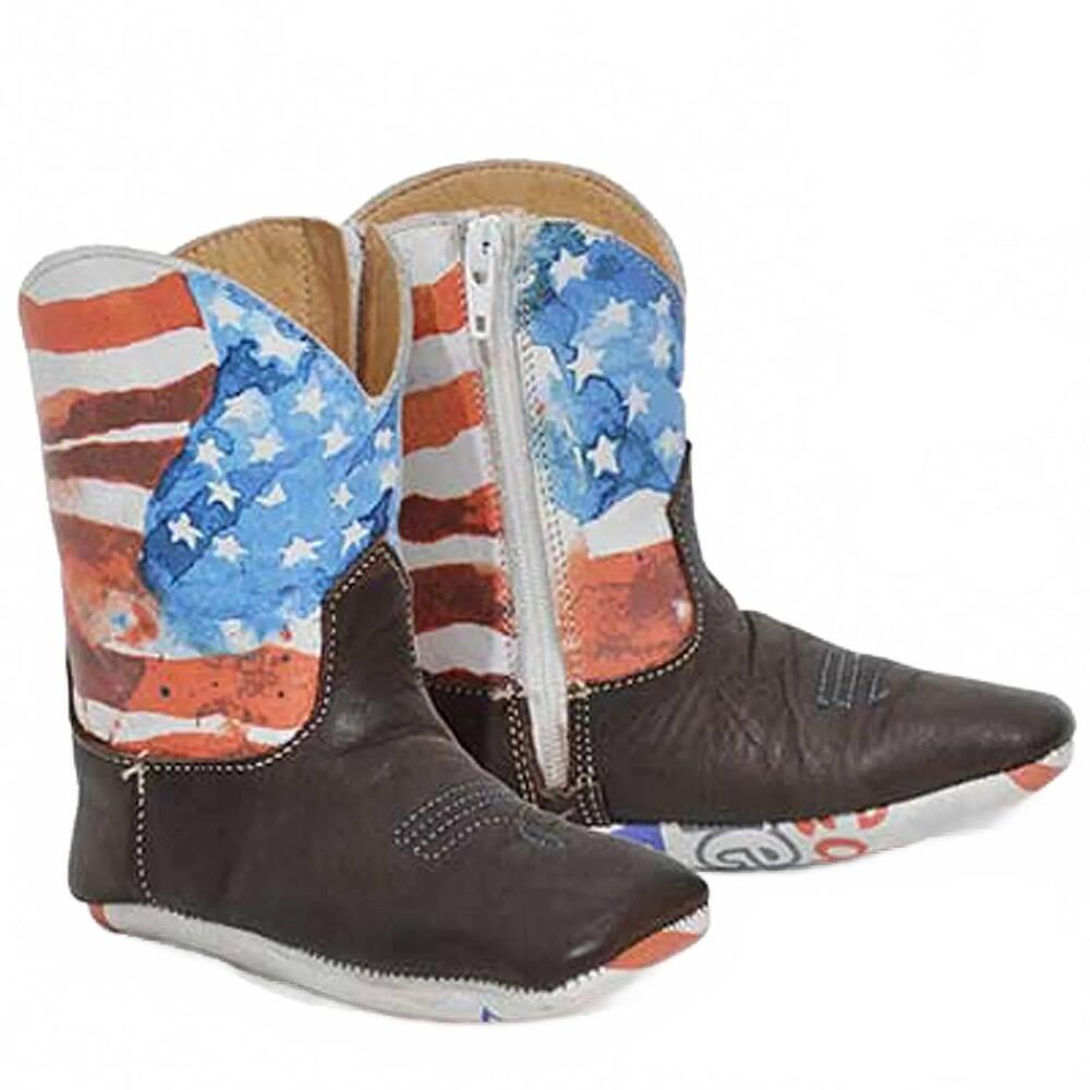NEW TIN HAUL kid's footwear infant american mini cowboy boots in multi